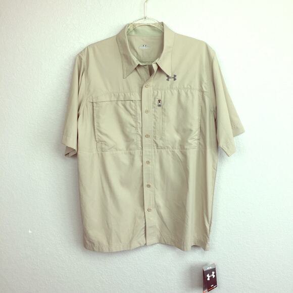 BNWT UNDER ARMOUR Lightweight Khaki Men’s Shirt - Picture 1 of 7